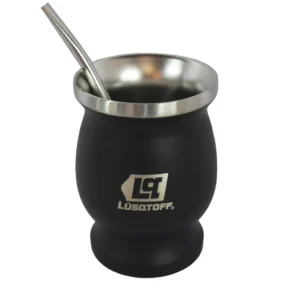 Mate 300 ml con bombilla Negro - Lusqtoff